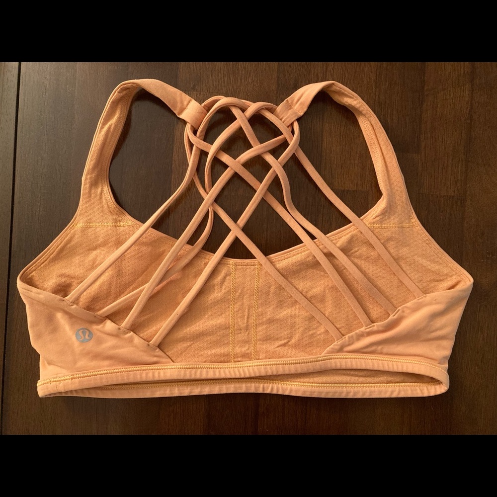 lululemon athletica Peach Strappy Sports Bra Size 10